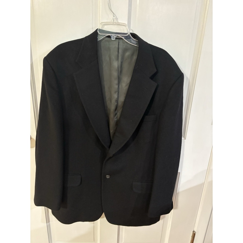 44 R Club Room By Charter Club 100% Camel Hair Sports Coat Jacket Black